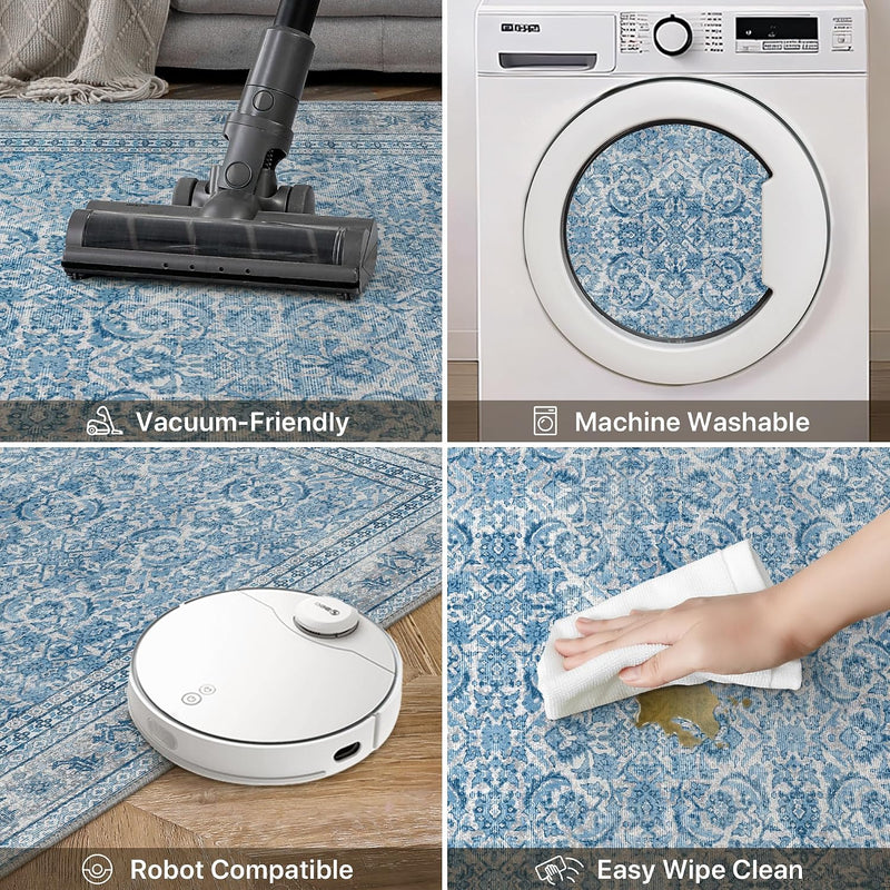 Vintage Runner Washable Non-Slip Carpet Bedroom