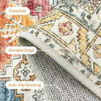Vintage Runner Washable Non-Slip Carpet Bedroom