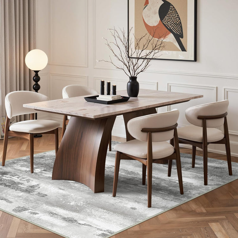 Washable Abstract Rug Non Slip Carpet Living