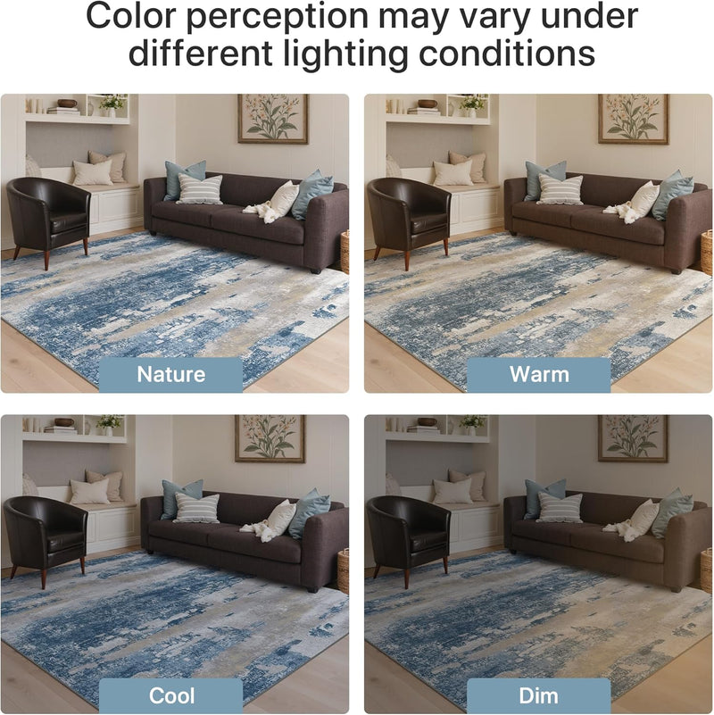 Large Washable Rugs Living Room Abstract Area
