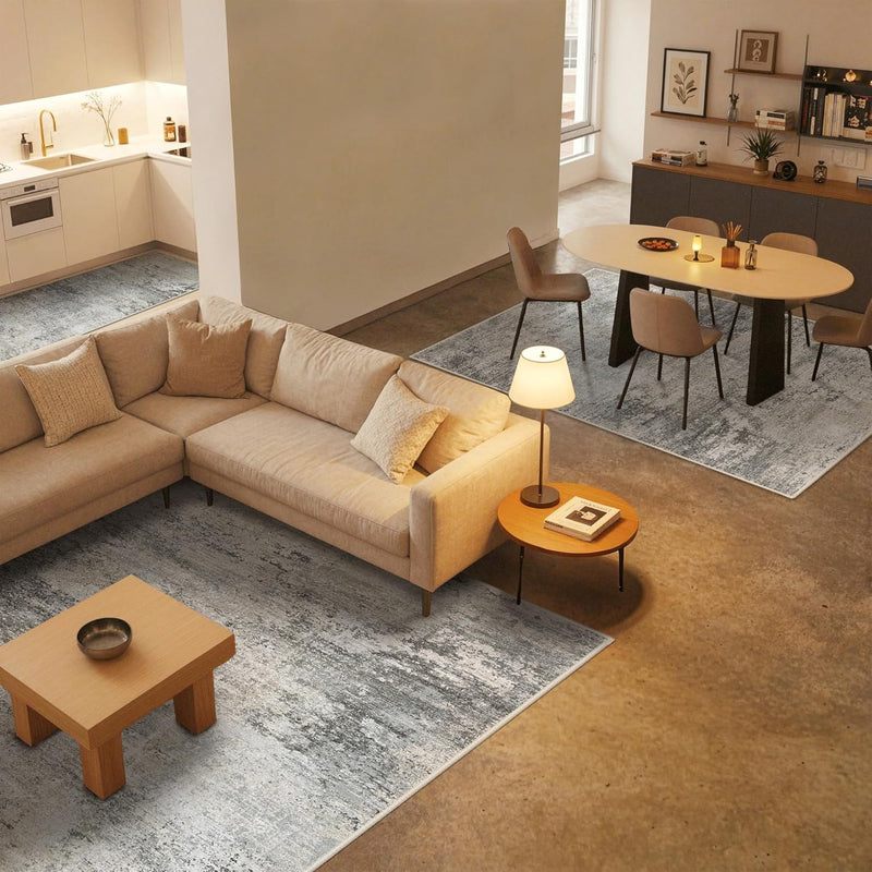 Washable Abstract Rug Non Slip Carpet Living