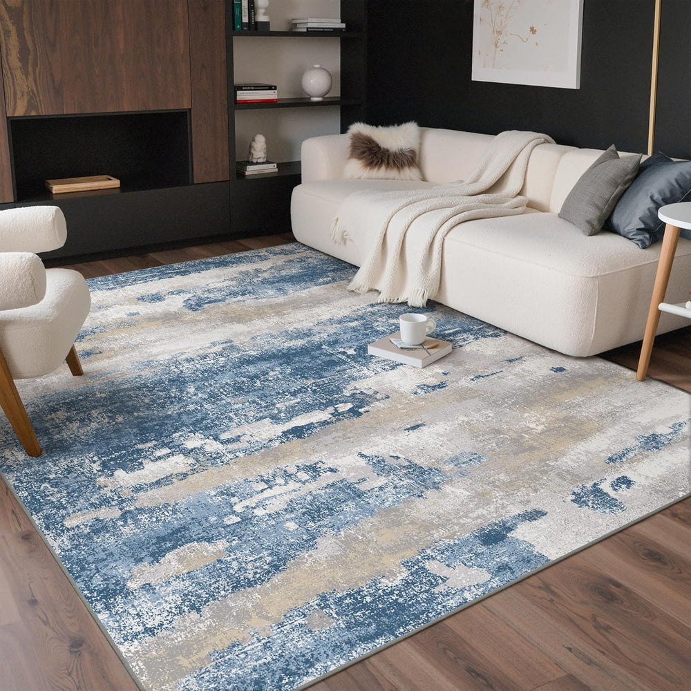 Large Washable Rugs Living Room Abstract Area