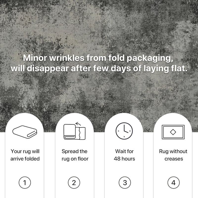 Washable Abstract Rug Non Slip Carpet Living
