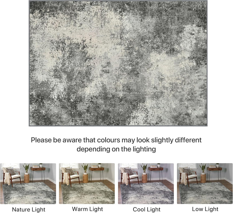 Washable Abstract Rug Non Slip Carpet Living