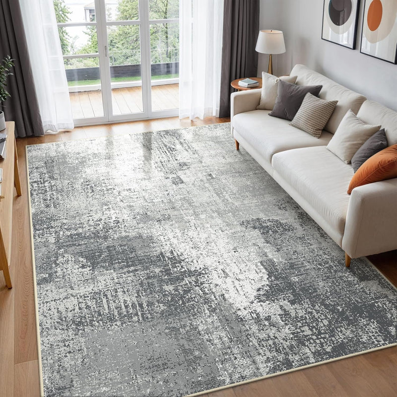 Washable Abstract Rug Non Slip Carpet Living