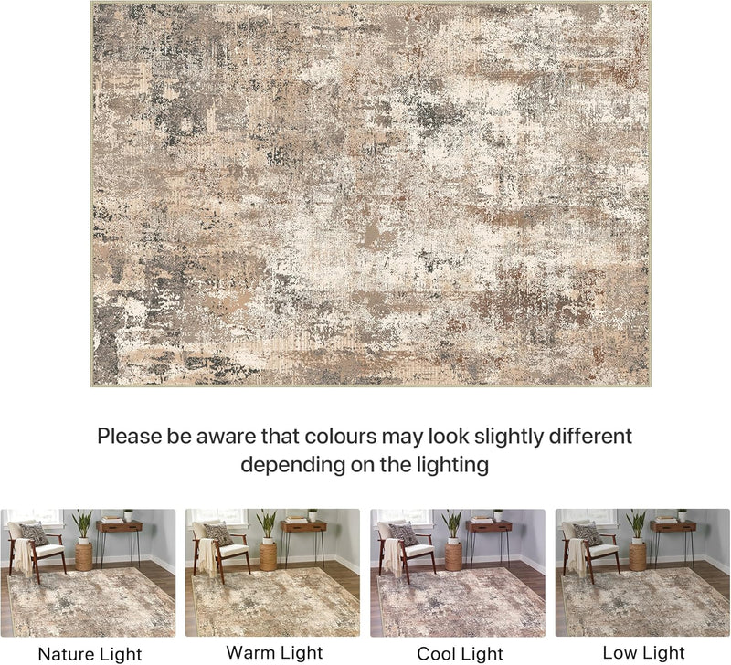 Washable Abstract Rug Non Slip Carpet Living