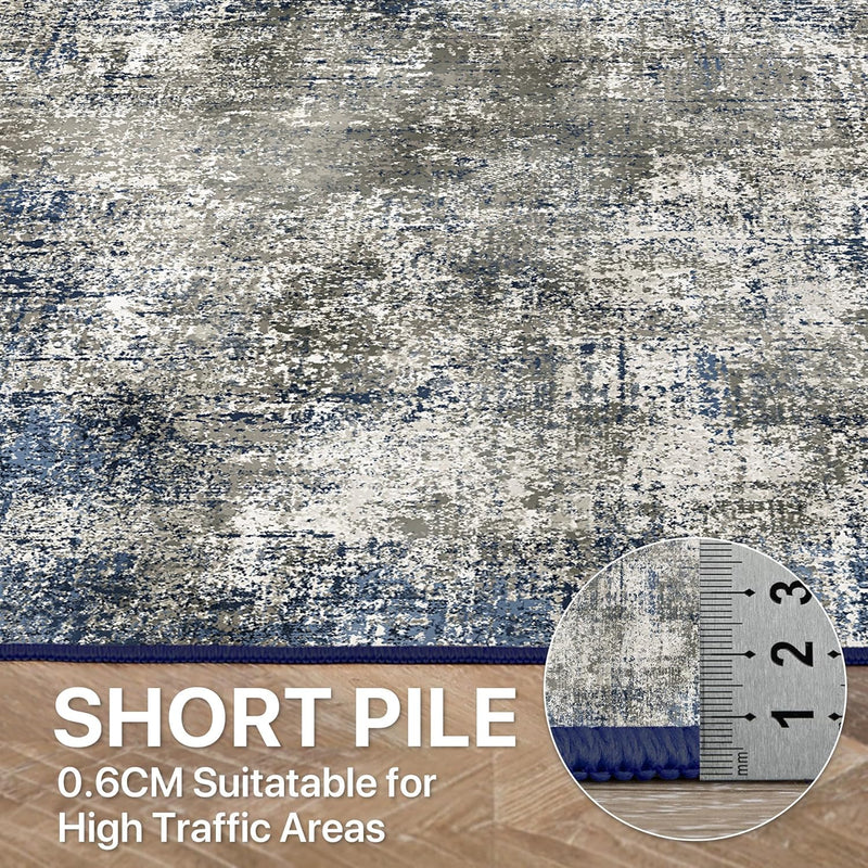 Washable Abstract Rug Non Slip Carpet Living
