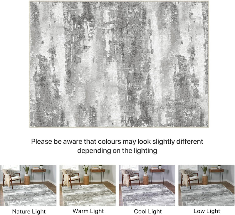 Washable Abstract Rug Non Slip Carpet Living