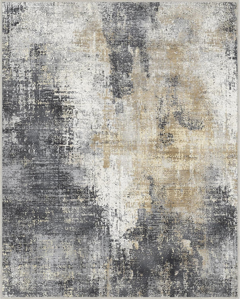 Washable Abstract Rug Non Slip Carpet Living