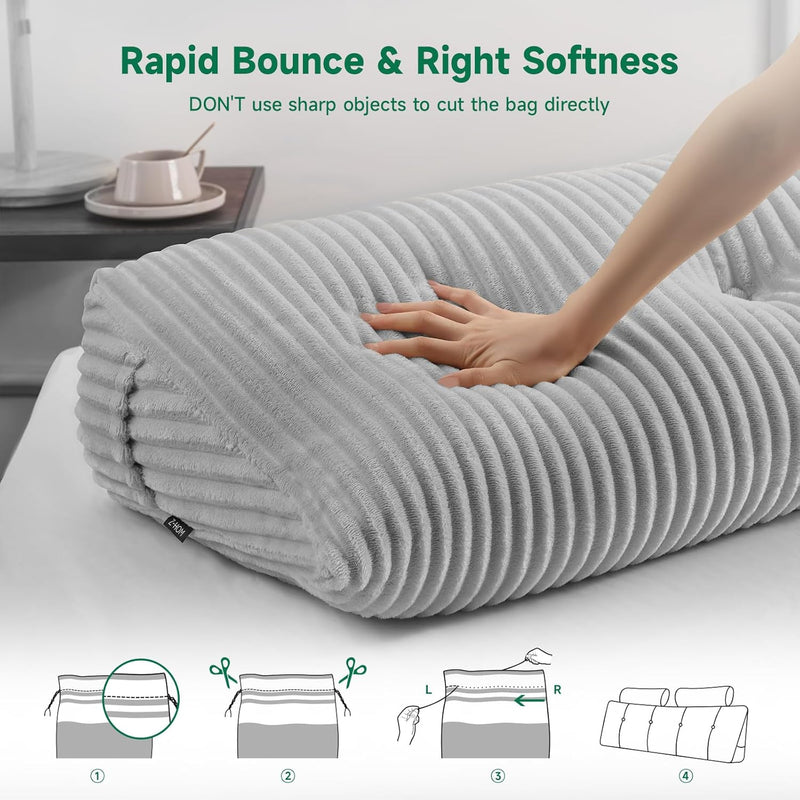 Large Wedge Back Pillows Headboard Triangular Rest Reading