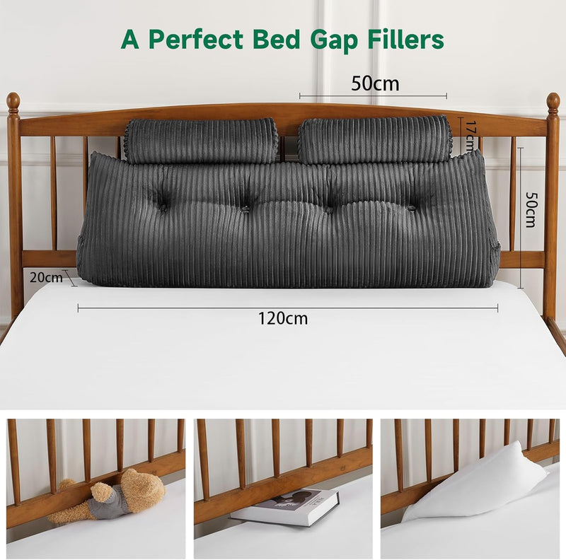 Large Wedge Back Pillows Headboard Triangular Rest Reading