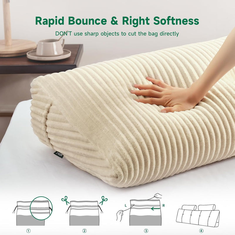Large Wedge Back Pillows Headboard Triangular Rest Reading