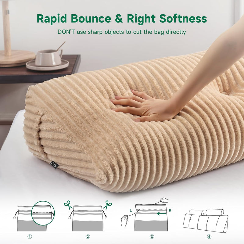 Large Wedge Back Pillows Headboard Triangular Rest Reading