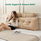 Large Wedge Back Pillows Headboard Triangular Rest Reading