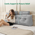 Large Wedge Back Pillows Headboard Triangular Rest Reading