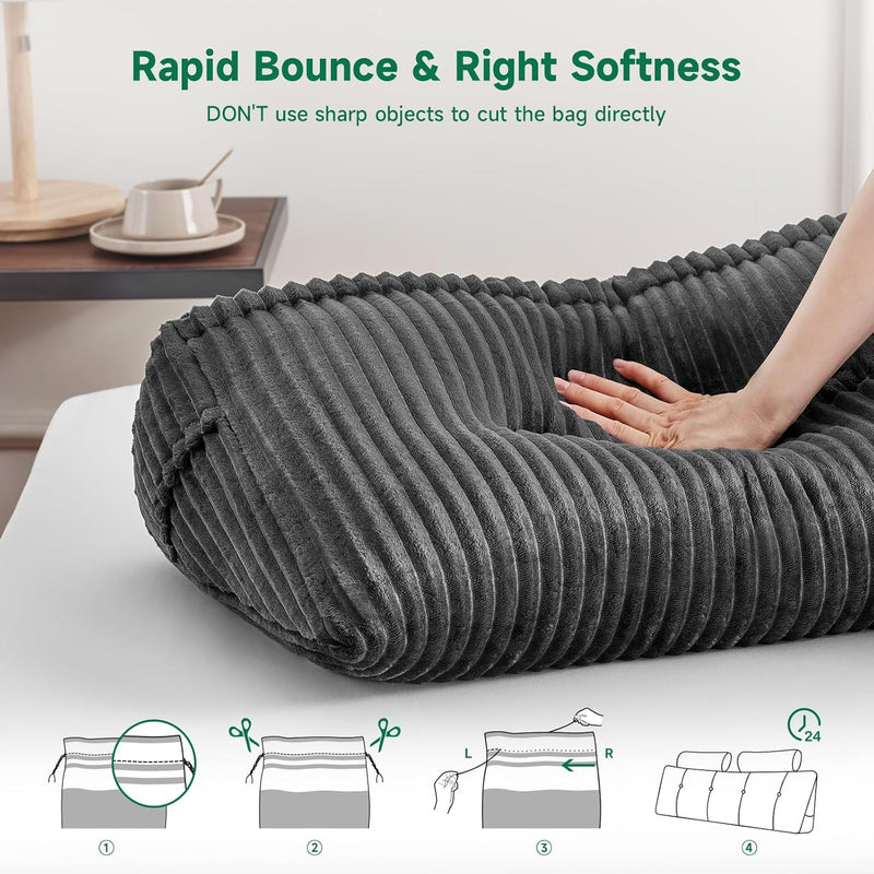 Large Wedge Back Pillows Headboard Triangular Rest Reading