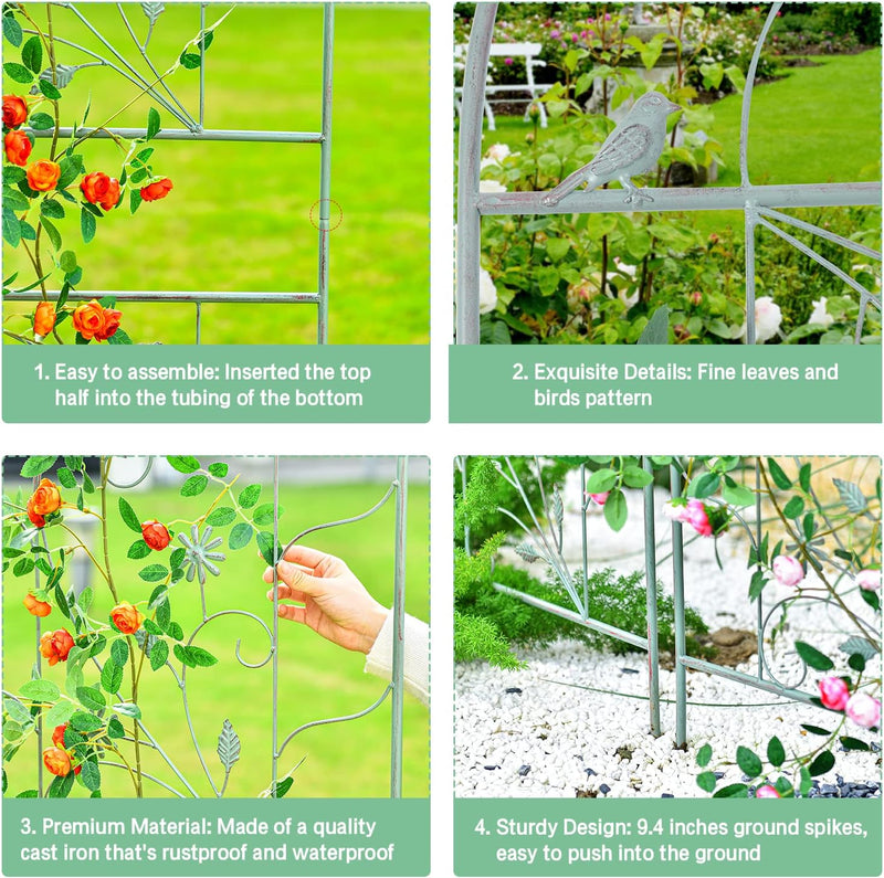 Large Wrought Iron Garden Trellises for Climbing Plants