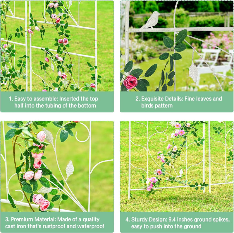 Large Wrought Iron Garden Trellises for Climbing Plants