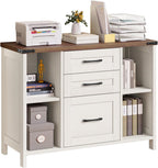 Farmhouse Lateral Filing Cabinet 3 Drawer Wooden File