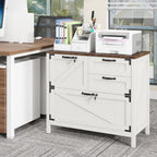Farmhouse Lateral Filing Cabinet 3 Drawer Wooden File