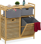 Laundry Basket Rack 2 Fabric Hampers 40L