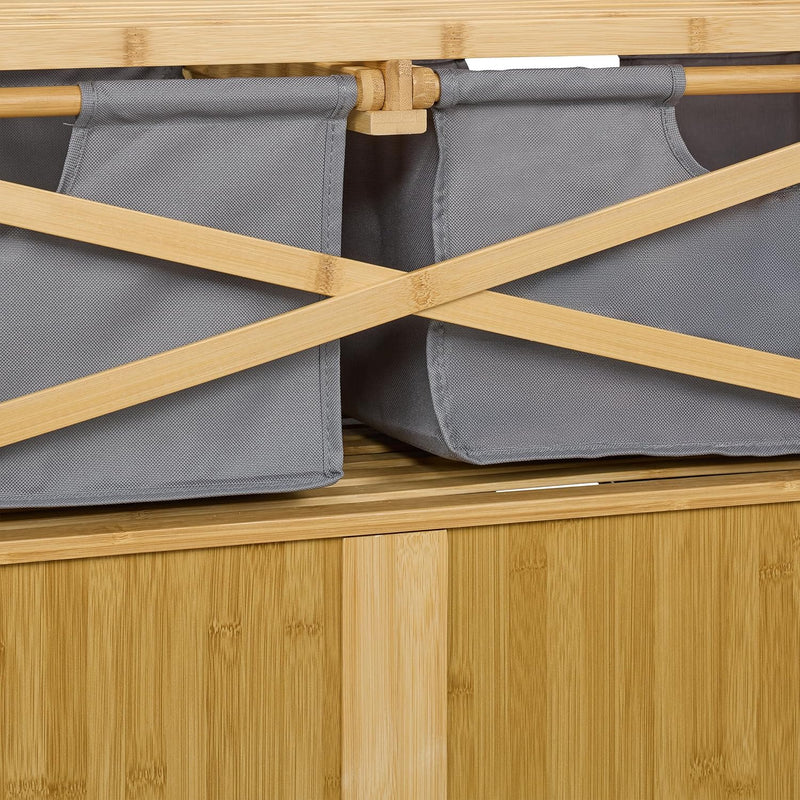 Laundry Basket Rack 2 Fabric Hampers