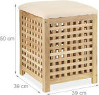 Laundry Basket with Seat Walnut 50x39x39CM 45