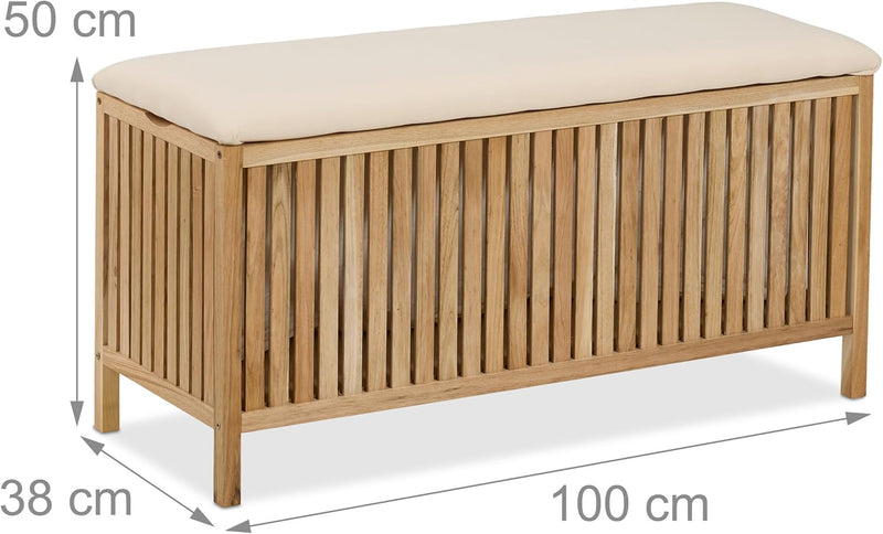 Laundry Chest with Seat Storage Bench Bathroom Stool