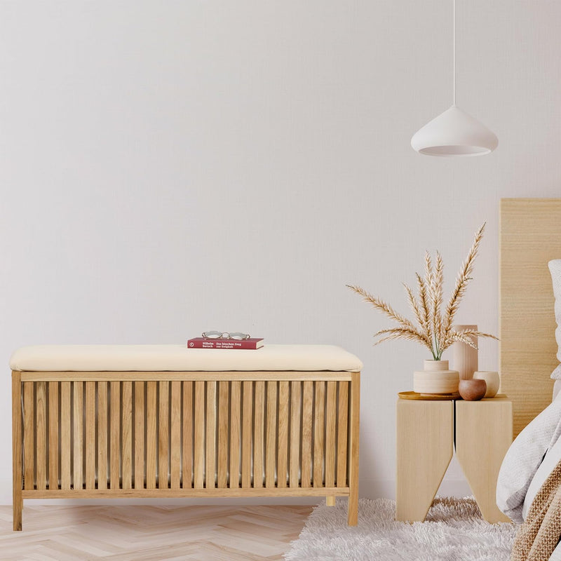 Laundry Chest with Seat Storage Bench Bathroom Stool
