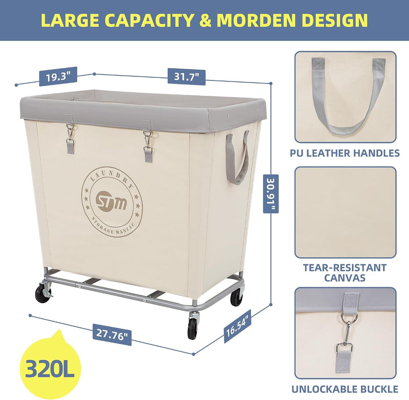 Laundry Hamper with Heavy Duty Steel Frame 320