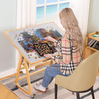 Lavievert Piece Jigsaw Puzzle Table with Legs Cover