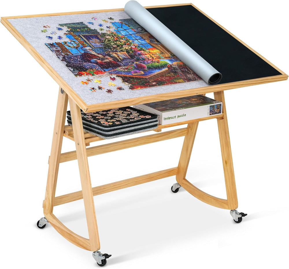 Lavievert Piece Jigsaw Puzzle Table with Legs Cover