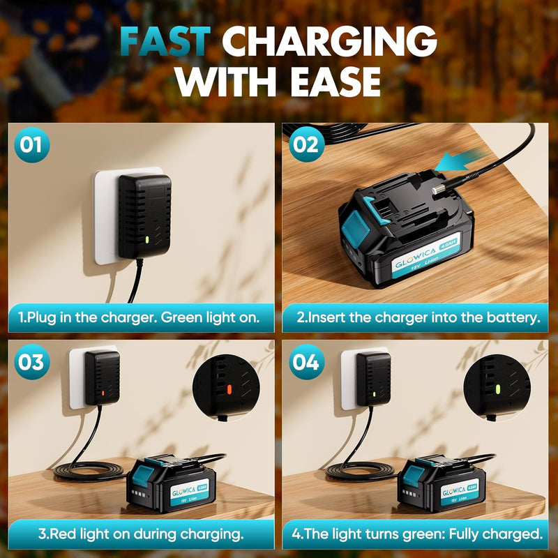 Leaf Blower Cordless 8000mah Battery with Fast Charger