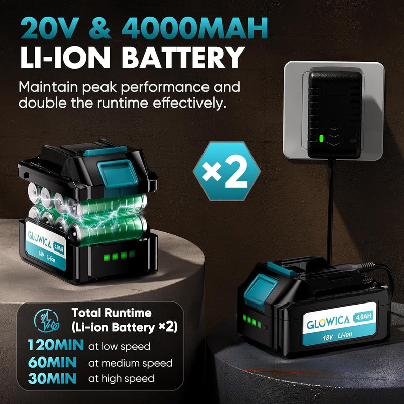 Leaf Blower Cordless 8000mah Battery with Fast Charger