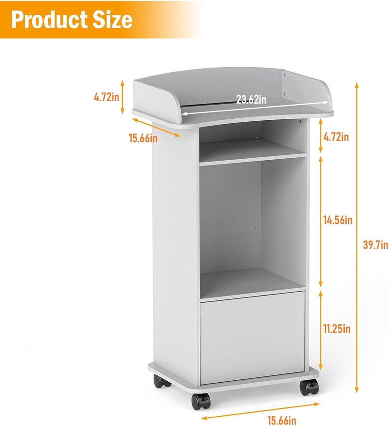 Lecterns Podiums Portable Mobile Wood Lectern Reception Desk