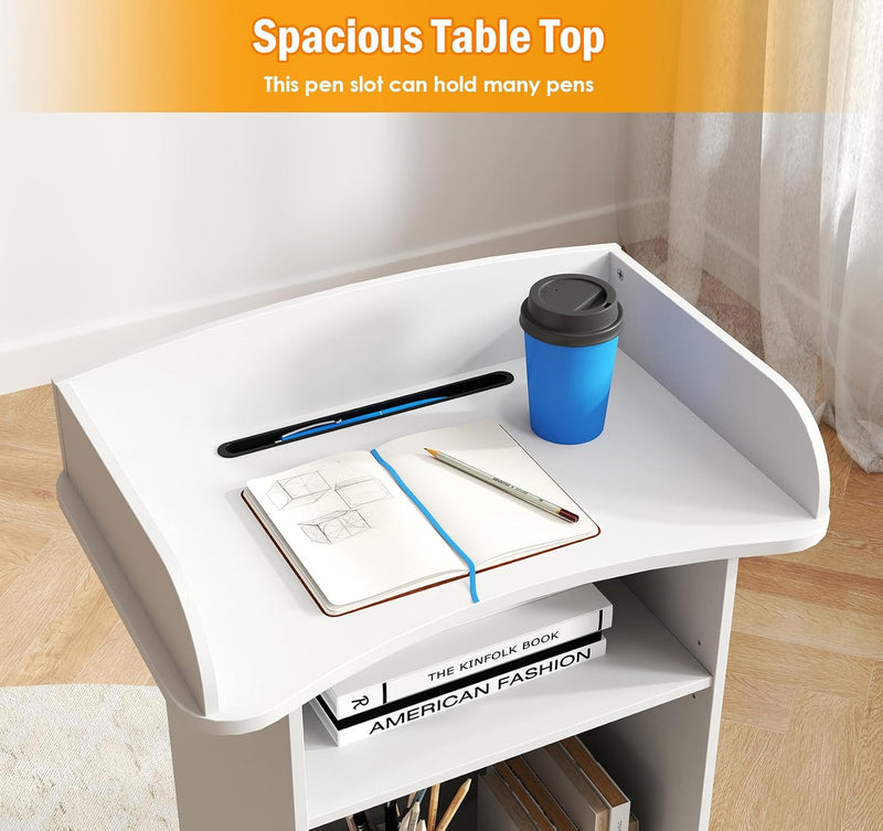 Lecterns Podiums Portable Mobile Wood Lectern Reception Desk