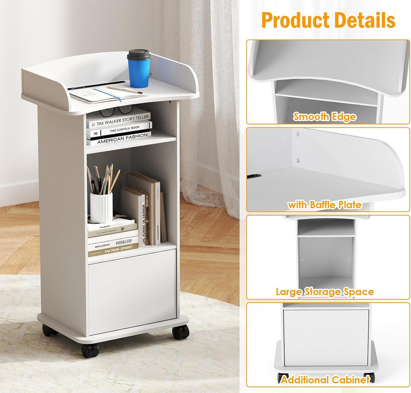 Lecterns Podiums Portable Mobile Wood Lectern Reception Desk