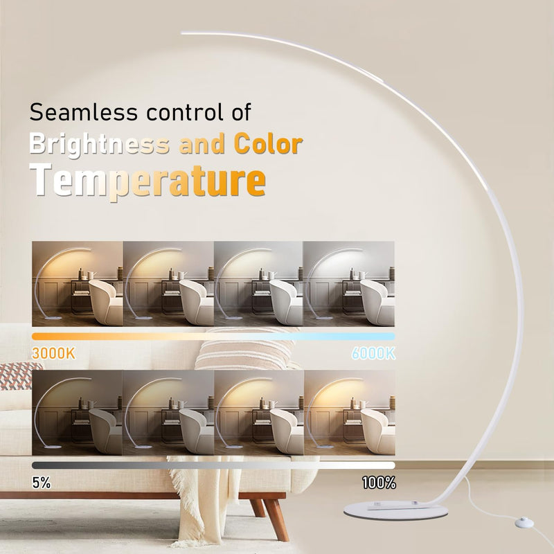 LED Arc Floor Lamp Dimmable Modern Standing