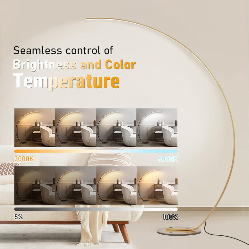 LED Arc Floor Lamp Dimmable Modern Standing