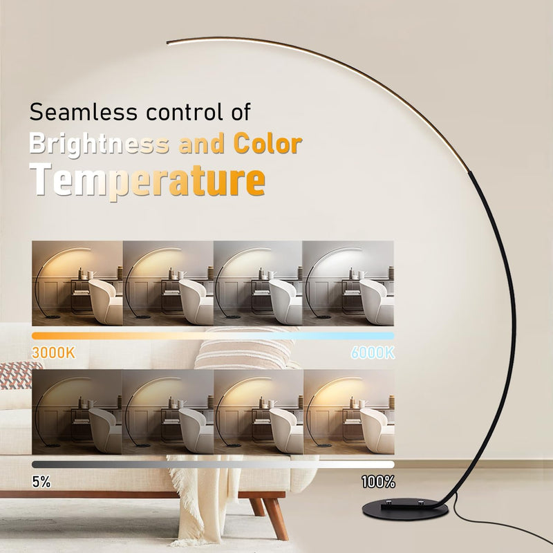 LED Arc Floor Lamp Dimmable Modern Standing