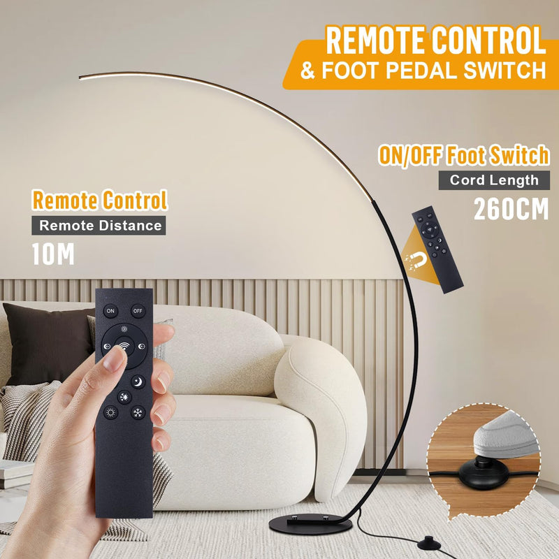 LED Arc Floor Lamp Dimmable Modern Standing