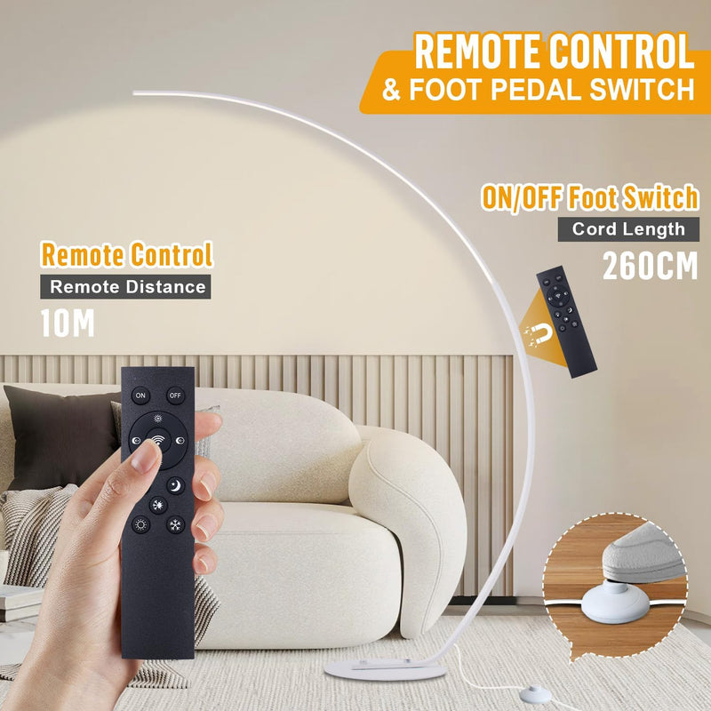 LED Arc Floor Lamp Dimmable Modern Standing