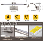LED Bathroom Vanity Light Fixture 12W 60CM Cabinet
