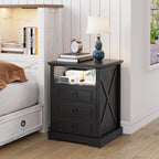 LED Bedside Table with Charging Station