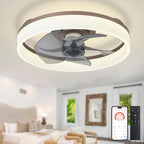 LED Ceiling Fan with Light: 16" Modern Low