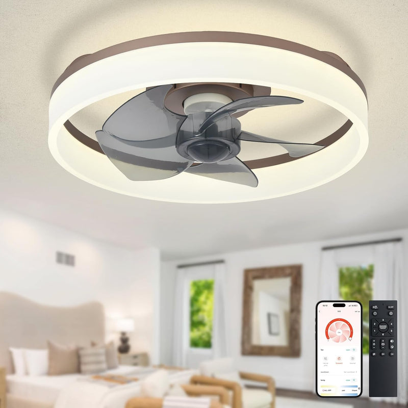 LED Ceiling Fan with Light: 16" Modern Low