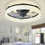 LED Ceiling Fan with Light: 16" Modern Low