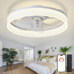 LED Ceiling Fan with Light: 16" Modern Low