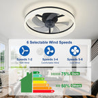 LED Ceiling Fan with Light: 16" Modern Low