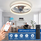 LED Ceiling Fan with Light: 16" Modern Low
